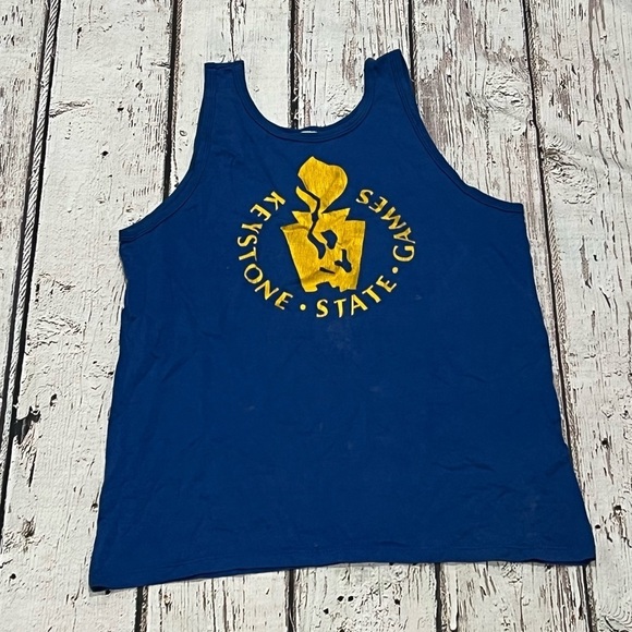 Vintage 1980s Keystone Games Pennsylvannia 80s Tank Top Tee Tshirt - Picture 1 of 6